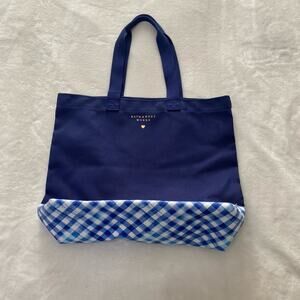 Bath & Body Works Blue Checkered Tote Bag